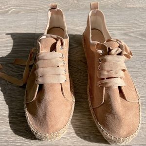 NWOB Little Burgundy Suede Espadrille - Salmon Pink